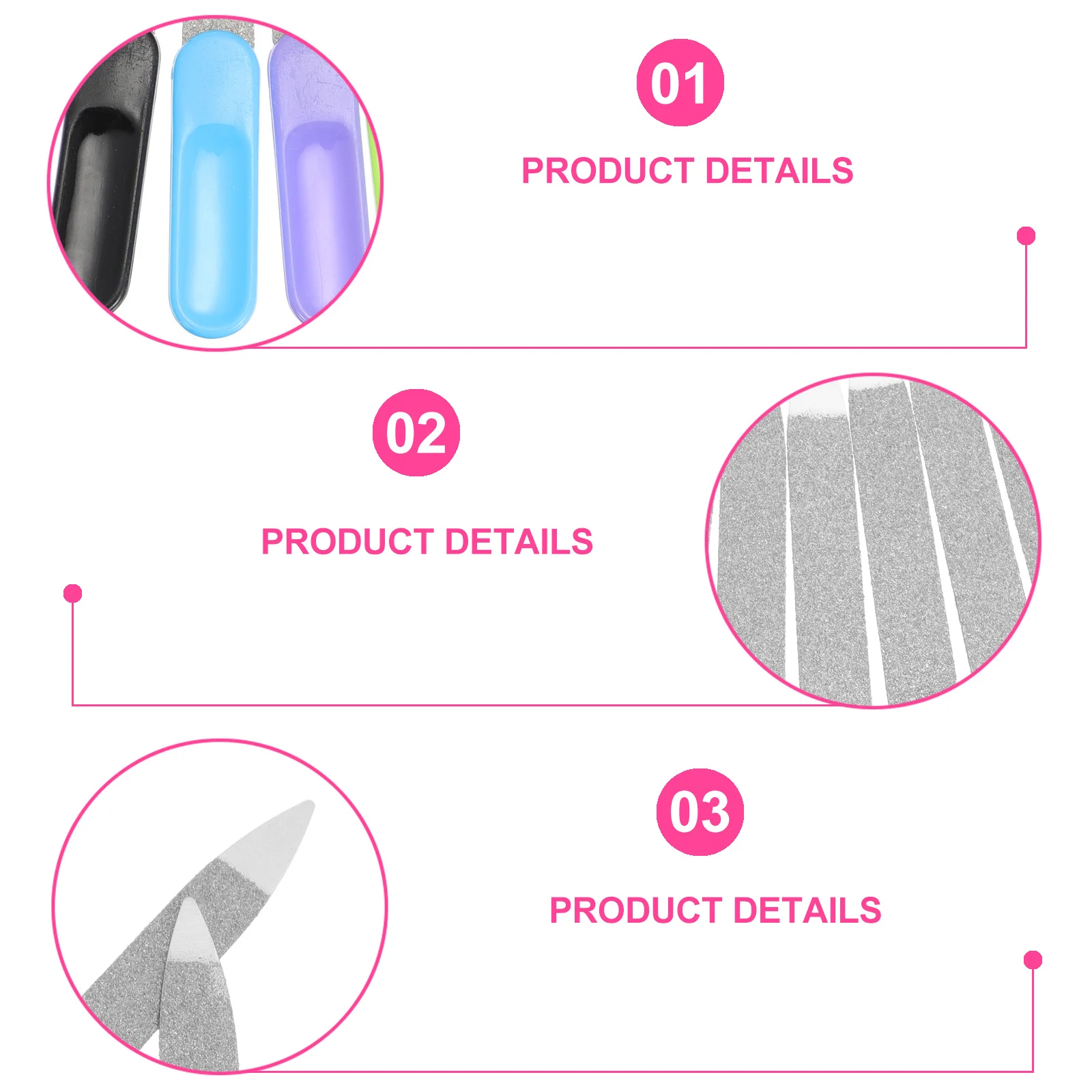 

27Pcs Stainless Steel Nail Files Professional Nail Shaping Tool for Rough Chips Removal Manicure Art Buffer Portable Use