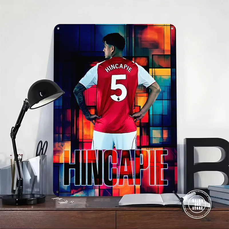 Hincapie Soccer Jersey Tinplate Poster Custom Wall Art Vintage Metal Signs Retro Tin Plaque for Gaming Room Decoration Aesthetic