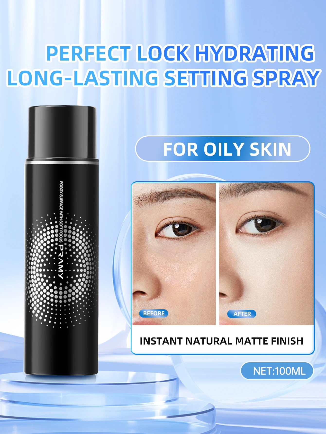 PRAMY Moisturizing Oil Control Makeup Setting Spray Long-lasting No-makeup 100ml