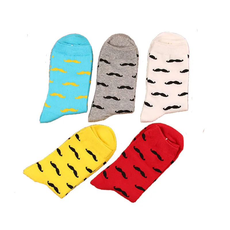 Socks Men Cotton Fashion Deodorant Short Moustache Pattern New Year Bright  Design In Tube Socks Winter Comfortable Men Stocking