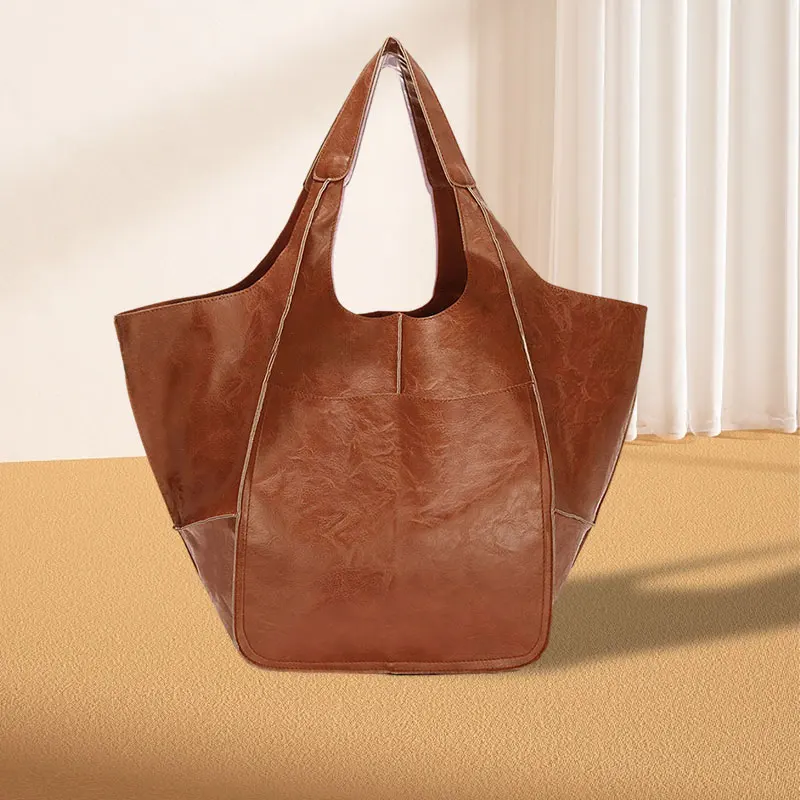 1 PC Ladies Handbag Soft Genuine Leather Bag Large Capacity Casual Tote Bag Fashion Handbag