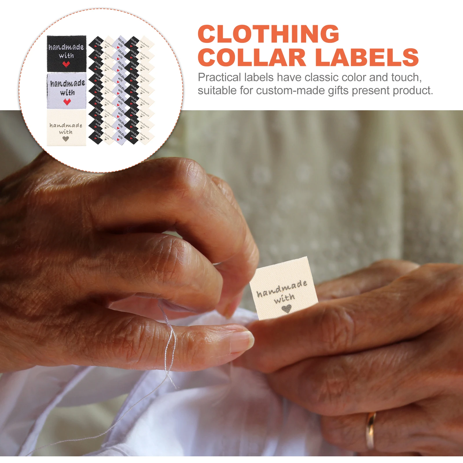 

150 Pcs Clothing Labels Handmade Tags Safe Sewing Accessories Universal Garment Skin Friendly Custom Name Tags DIY Clothes