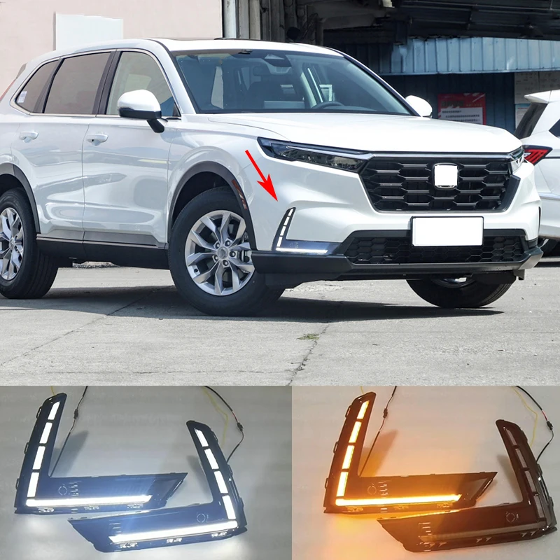 2PCS LED Fog Lamp Daytime Running Light turn signal Light FIT For Honda CR-V CRV 2023 2024