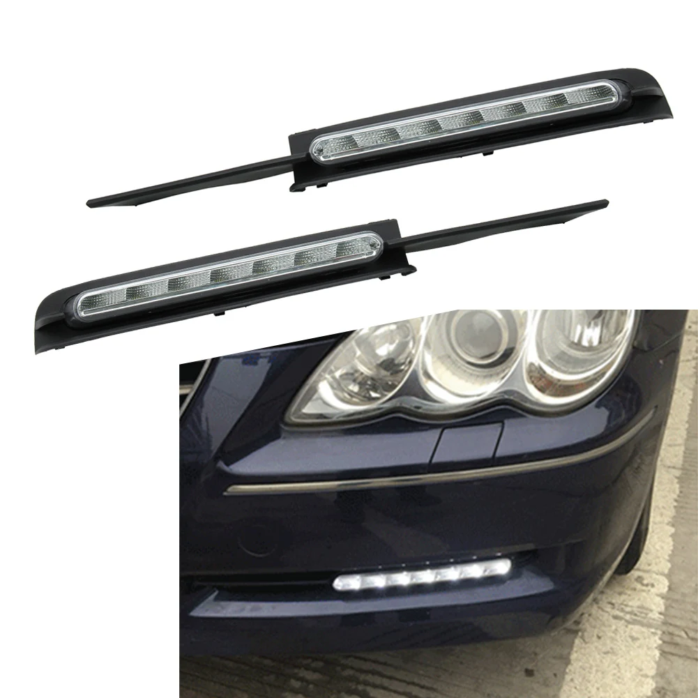 1Pair Car LED Daytime Running Lights DRL For Toyota REIZ Mark X 2005 2006 2007 2008 2009 Right + Left 1Pair Front Bumper Lamp