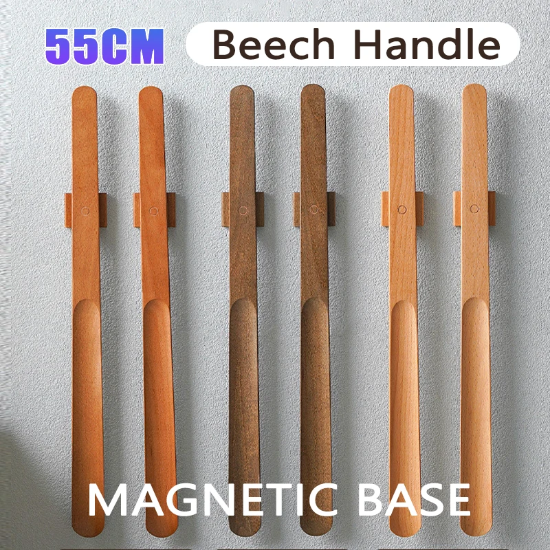 55CM shoehorn wooden long handle Magnetic long shoe spoon Horn for shoes Wear Shoe Easier