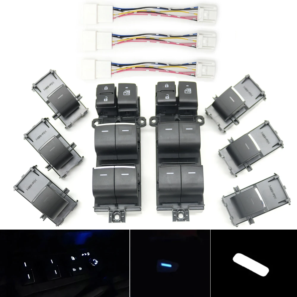 

RHD LED Electric Power Window Regulator Control Switch Button For Toyota BZ4X RAV4 Corolla C-HR Camry Avalon Yaris Highlander