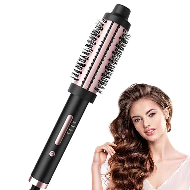 

3-in-1 Ceramic LED Hair Curling Wand Iron Brush Dual Voltage Custom Salon Salon with Power Plug for Salon & Home Use