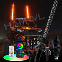 1-2pcs Spiral RGB LED Whip Light 10 Speed Settings 300 Patterns Sound Activated Chasing Whip Lights for RZR UTV ATV Off Road