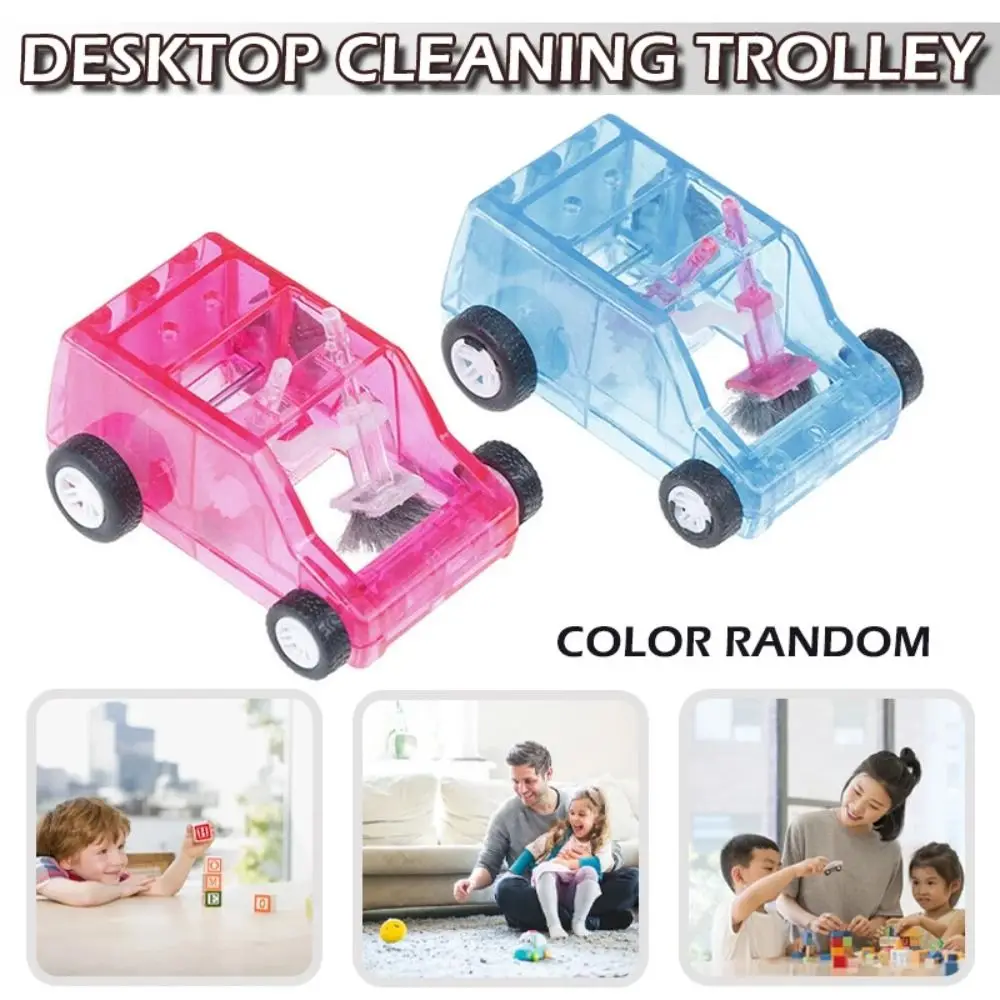 Kids Toys Mini Car Table Dust Cleaning Trolley Desktop Eraser Dust Ceaner Keyboard Desktop Sweeper Mini Car Toys For Home Office