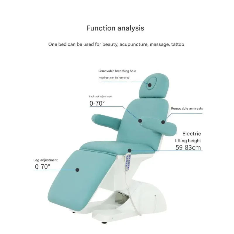 

New Arrive High Quality Luxury Electric 3 Motors Spa Bed Massage Table Beauty Facial Bed for Professional Beauty Salon