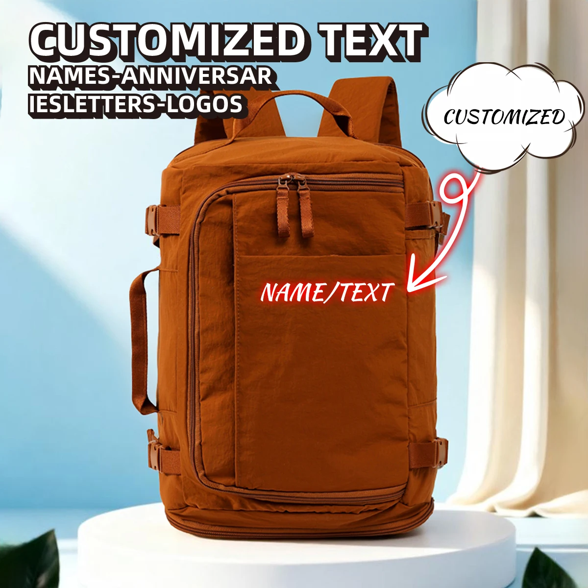

Customized Logo Large-Capacity Ultra-Light Oxford Cloth Backpack Multi-Functional Business Travel Backpack Oxford Cloth Large-Capacity Computer Backpack Personalized DIY