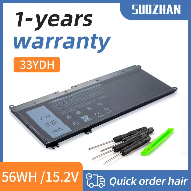 بطارية الكمبيوتر المحمول SUOZHAN 33YDH PVHT1 99NF2 81PF3 لأجهزة الكمبيوتر المحمول Dell Inspiron 15 7577 17 7773 7778 7779 7786 3380 13 3490 14 3580 15 3590 15