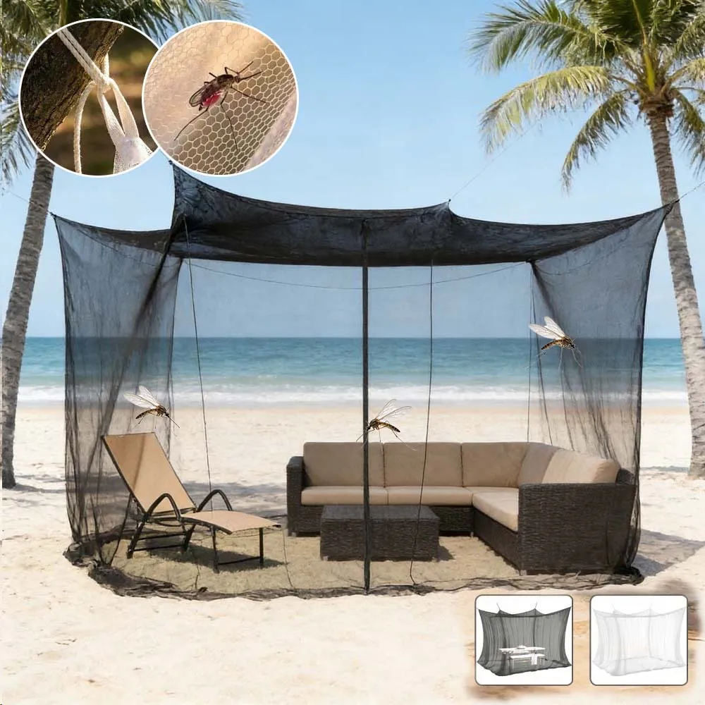 

1PC White Black Mosquito Net Portable Camping Mosquito Net Bedding Canopy Bed Curtains for Single Double Bed Home Outdoor Travel