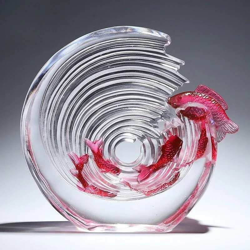 Glazed Crafts Artwork Bedroom Ornament Red Koi Decoration