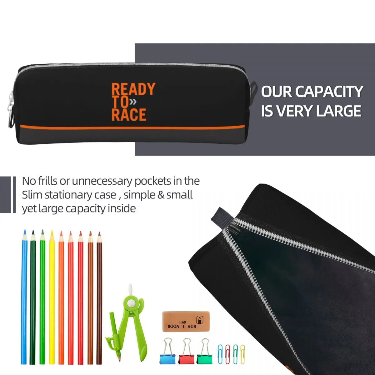 Motor Ready To Race Enduro Cross Pencil Cases Pencil Pouch Pen Holder for Student Pencil Bags Students School Gifts Accessories