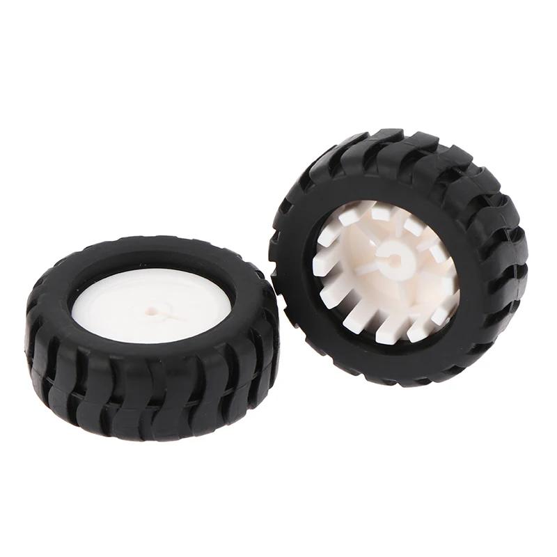2pcs D-Axis Rubber Tire Robot Accessories Tracking Trolley Model Wheel For N20 Motor Car Robot DIY Toys Parts