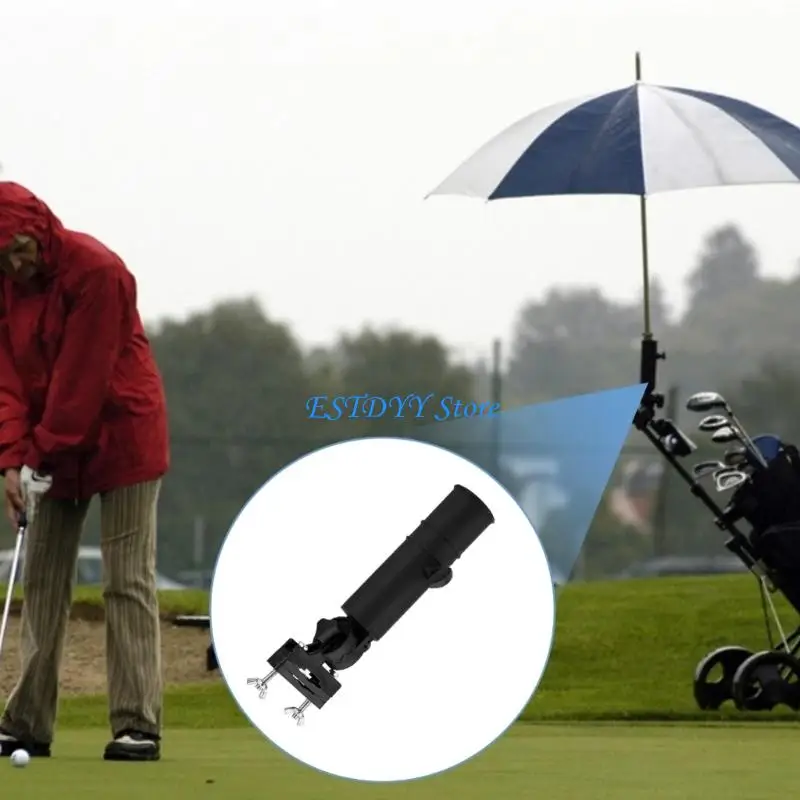 G6DE Adjustable Golf Umbrella Holder With Windproof Lock Golf Trolley Umbrella Holder Quick Setup Golfing Accessories