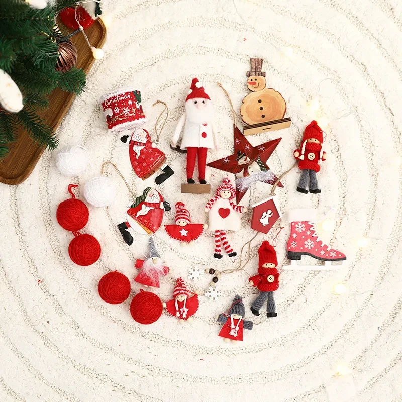 Christmas Tree Ornaments Decoration Package Pendant Set Holiday Xmas Decor Hanging Baubles for Home Party Supplies