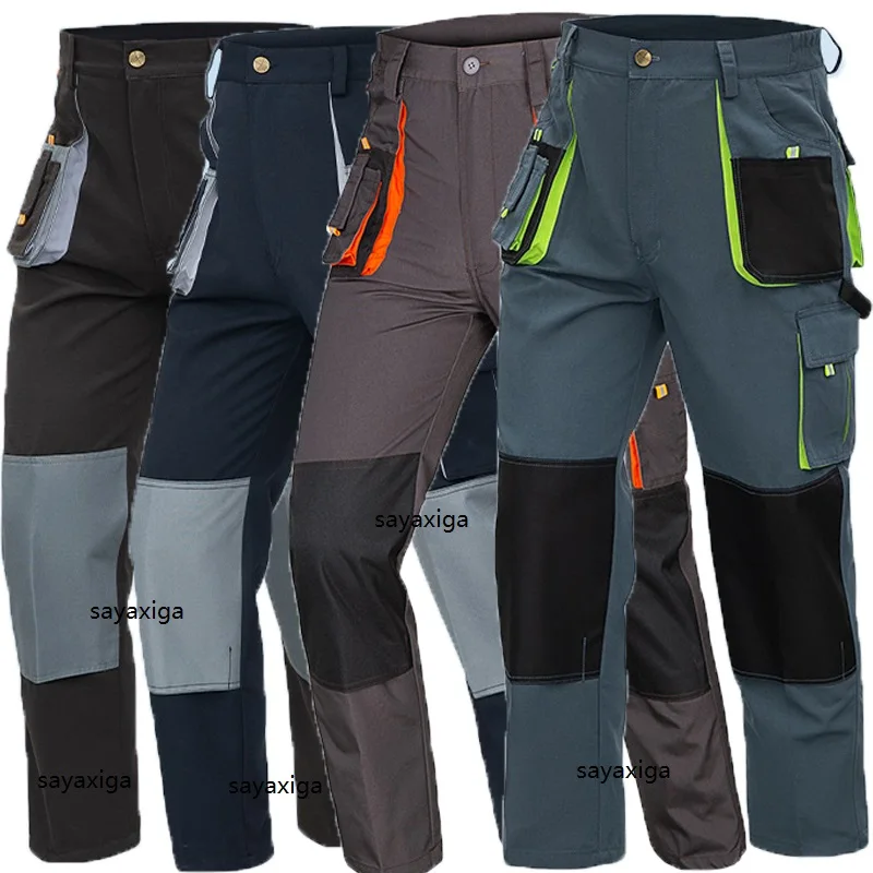 

Work Clothes Men Construction Labor Protection Suit With Multi Pockets Wear-resistant Durable Work Uniform Pants Men Cargo pants