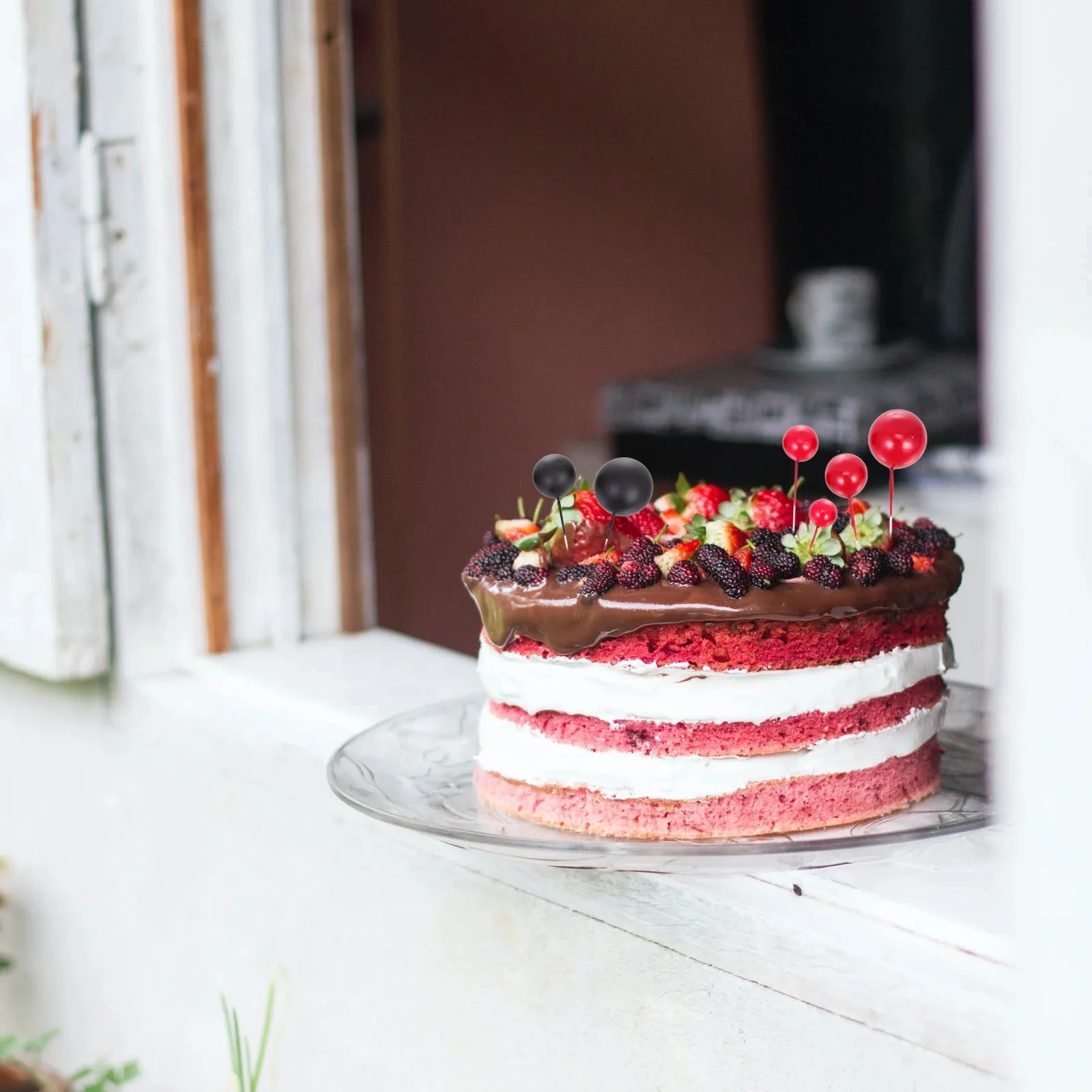 

40Pcs Cake Balloons Topper Bright Color Decorative Cake Picks Birthday Wedding Party Cupcake Toppers Dessert Inserting Adorns