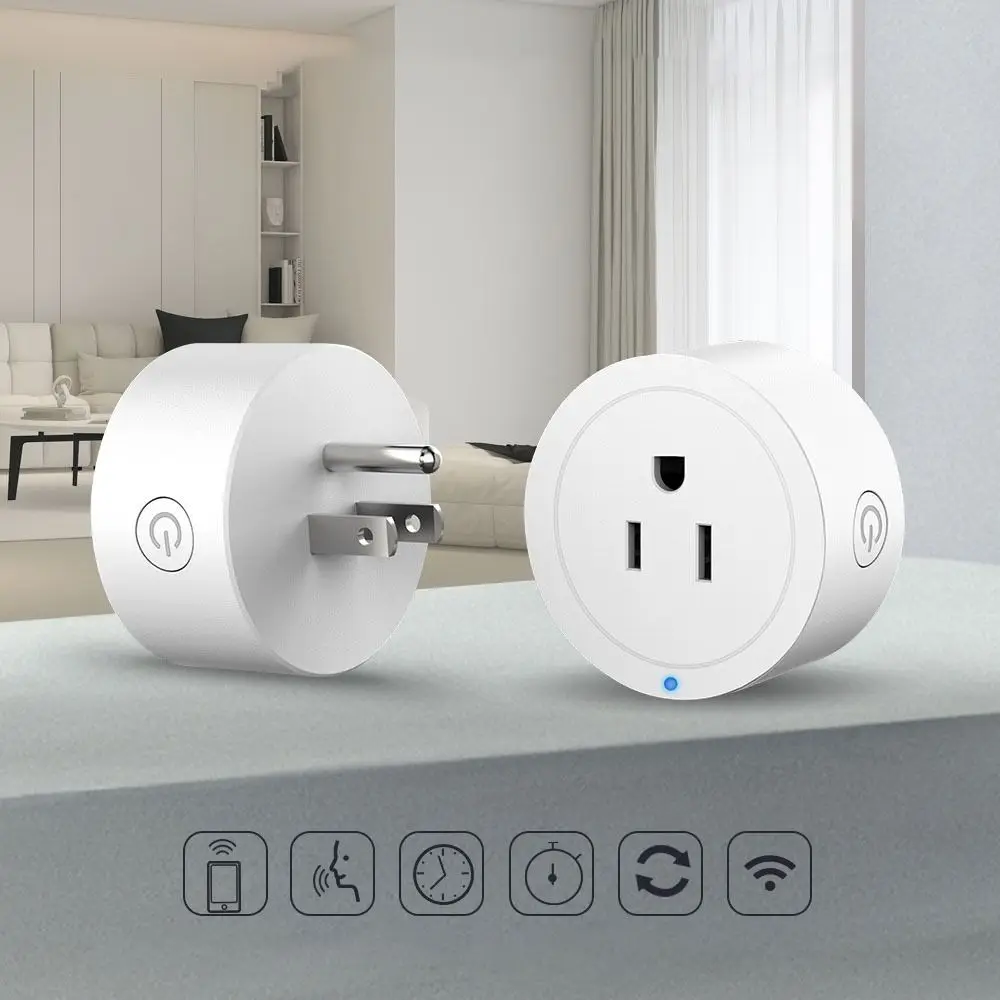 

10A Remote Smart Voice Control Plug Timing Delay Power Monitoring Plug AI Safety Timing Function Plug PC Control