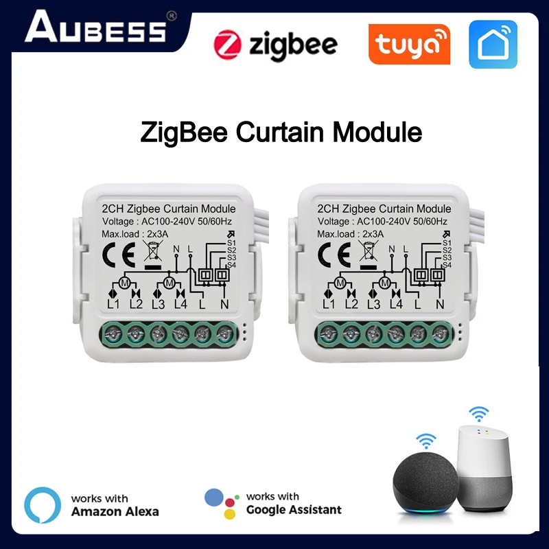 Módulo Interruptor Inteligente Cortina para Persianas Obturador, Motor de Controle Elétrico, Trabalhar com Alexa, Google Home, Tuya, ZigBee, 1 Gang,