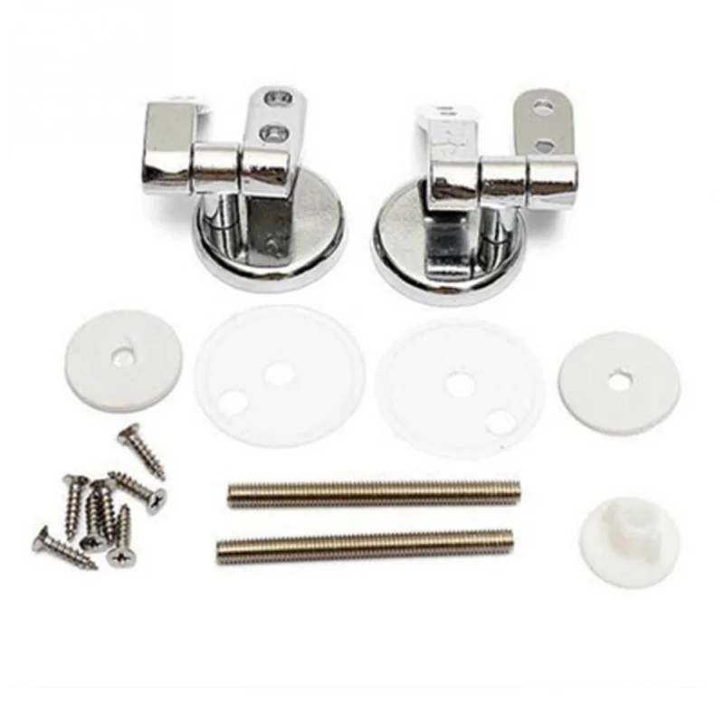 

Alloy Replacement Toilet Seat Hinges Mountings Set Chrome with Fittings Screws For Toilet Accessories