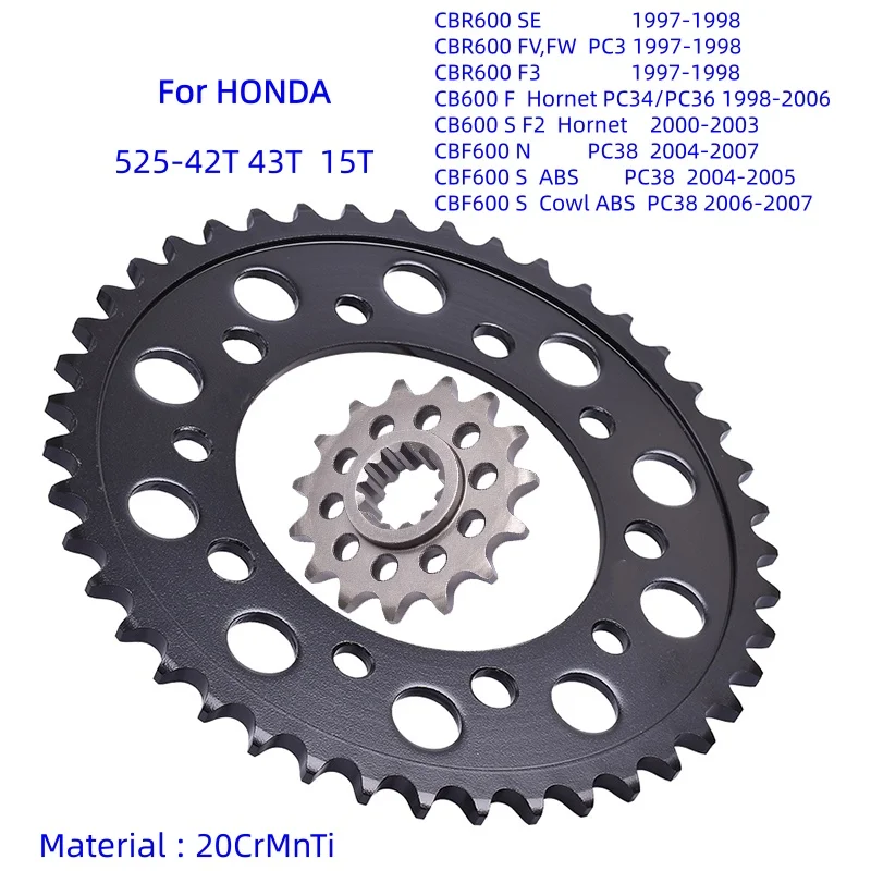 525 Front Rear Star Sprocket for HONDA CB600 CBF600 CBR600 CB CBR CBF 600 F F2 N S SE F3 Hornet PC34 PC36 PC38 Cowl ABS