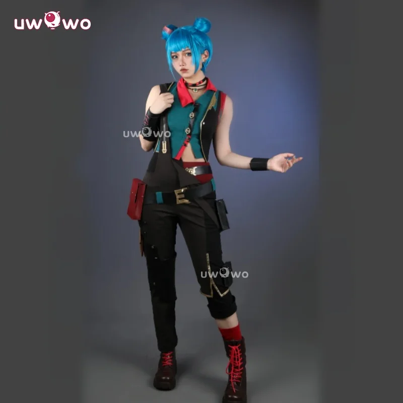 

UWOWO Jinx Cosplay Collab Series: Game LOL Arcane S2 Powder/Jinx Buns Hair Alternative Universe AU Cosplay Costume Halloween cos