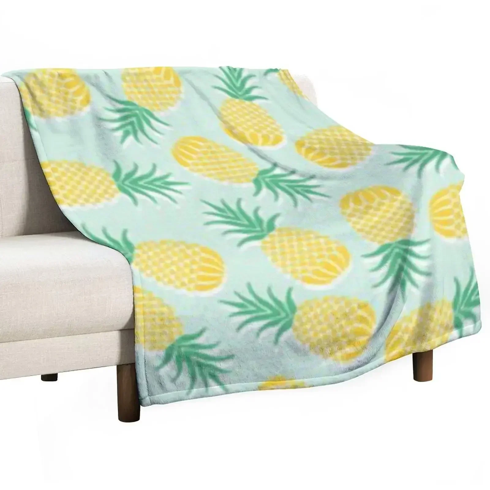 Pinapple pattern design work Throw Blanket Tourist Decorative Sofa Thermal manga Large Loose Blankets