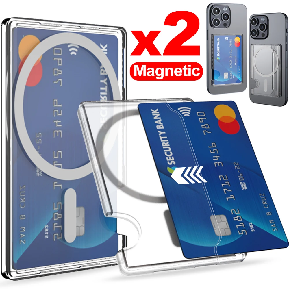 

Magnetic Cellphone Wallet Holder Card Holder Detachable Magnet Card Sleeve for IPhone Magsafe Samsung Xiaomi Wireless Charging