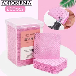 ANJOSIRMA 200 pcs of pink fluffy free paper cotton wipes for eyelash extension pad remover cleaning, oral makeup tool cleaning