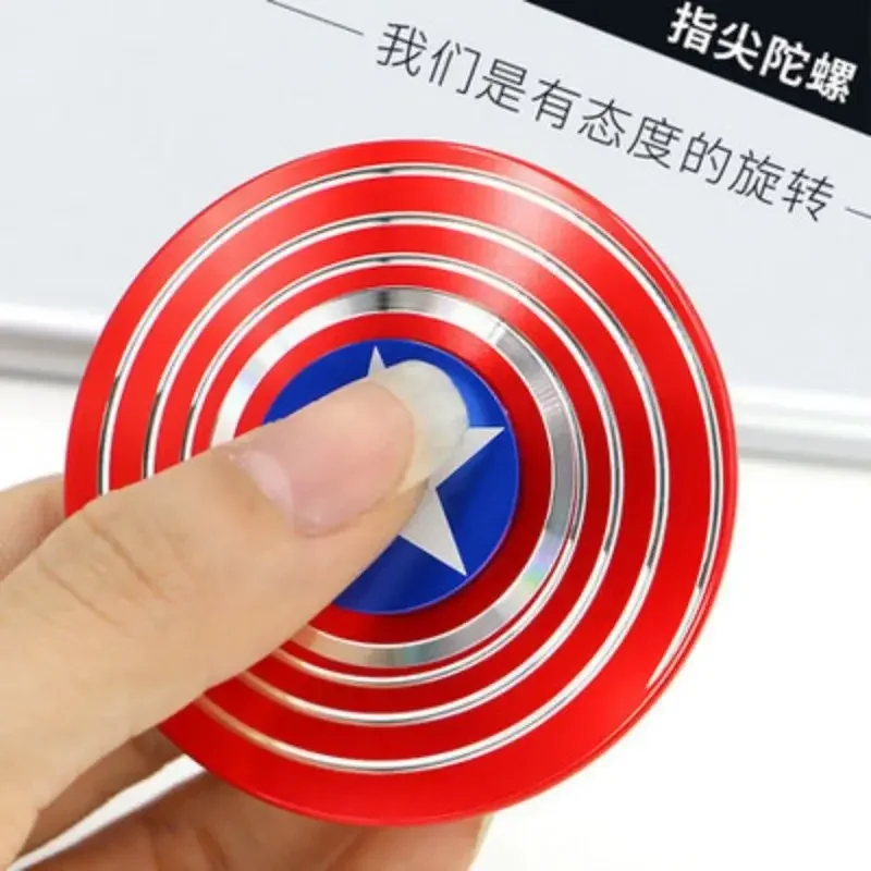 Marvel Spider-Man Captain America Metal Fidget Spinner Creative Personality Cool Decompression Fidget Spinner Children\'s Toy