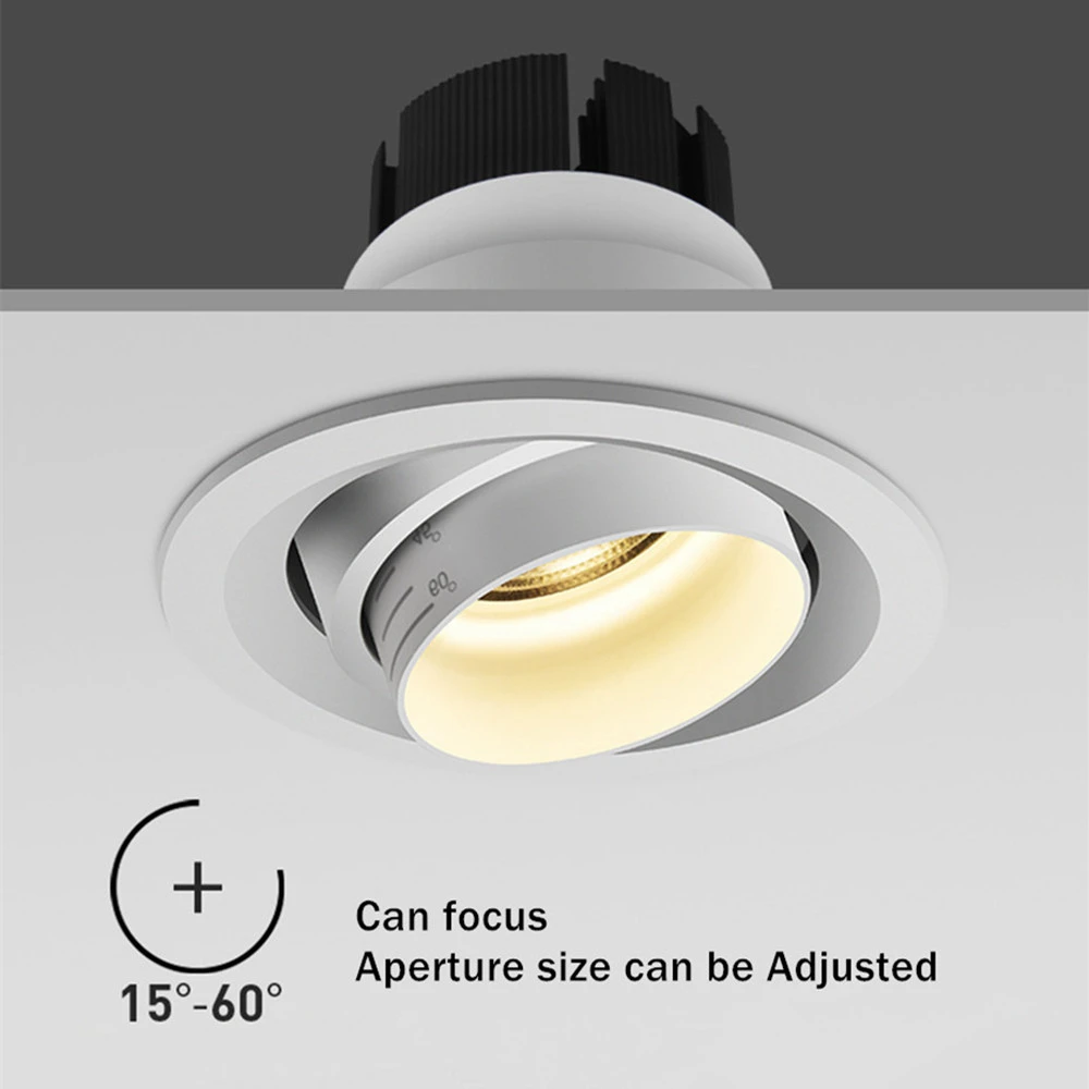 

Led Downlight Spotlight Focusing Recessed Ceiling Spot Light Adjustable Beam Angle COB Focus Wall Washing Lamp White