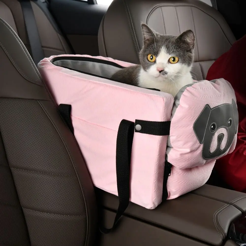 

Comfortable Large Capacity Pet Car Seat Adjustable Harness Foldable Pet Car Luggage Breathable Car Armrest Box Car