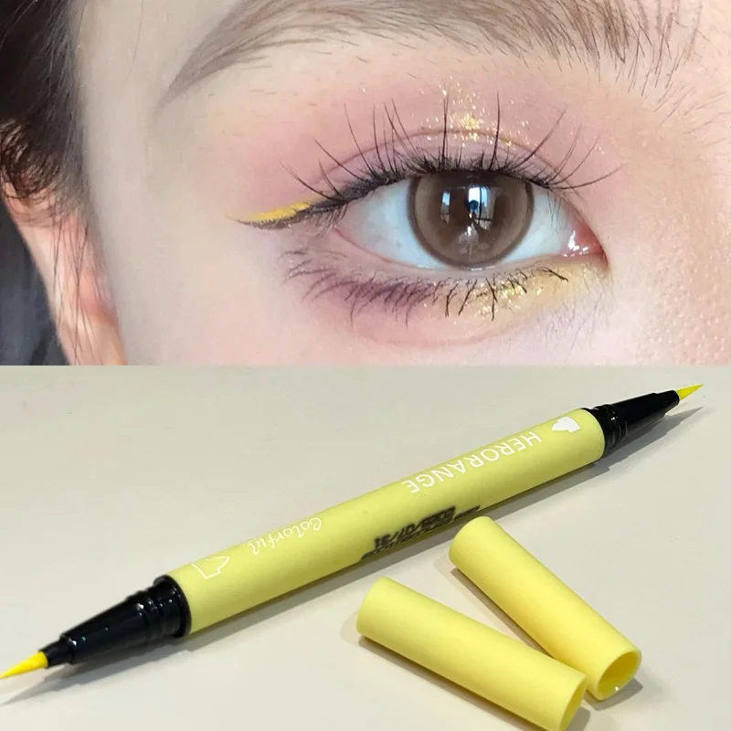 Double Head Pearlescent Matte Colorful Eyeliner Lying Silkworm Pen Waterproof Lasting Yellow Blue Eye Makeup Nature Eye Liner