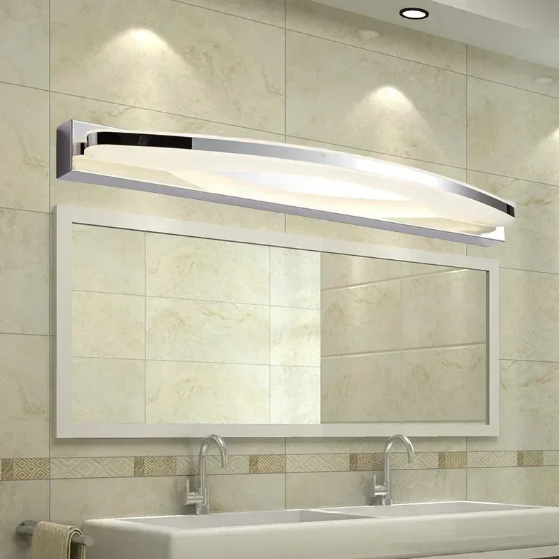 Modern 12W / 20W Led Bathroom Mirror Light Acrylic Lampshade Wall Lamp Stainless Steel Sconce Home Lighting 170-240V