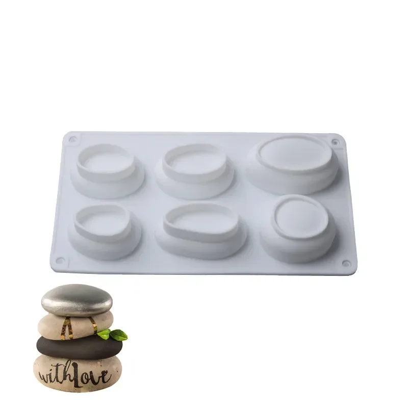 Silicone Pebble Stone Shape Cake Mold, Plaster, Concrete, Dessert, Mousse, Baking Form, DIY Soap Moulds, Cake Decorating