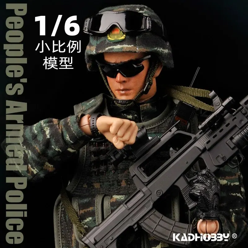 KADBathroom-Ensemble de figurines articulées en PVC, poupées de corps de soldat masculin, modèle militaire mobile, police de l'armée chinoise WU, SWAT BBY 1/6, 12 po