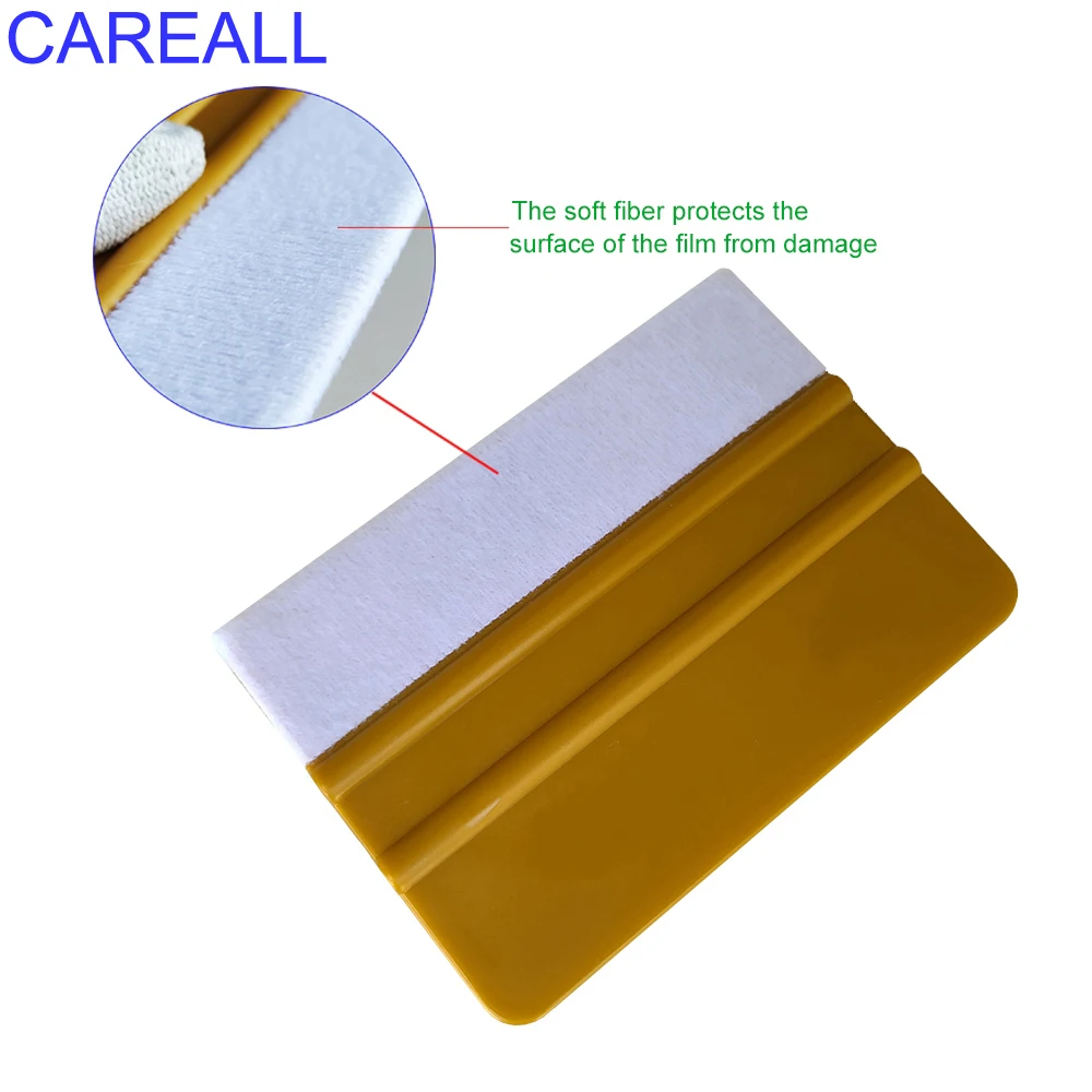 CAREALL 10pcs Felt Edge Squeegee for Car Vinyl Wrap Window Tint Film Tools Sticker Decal Applicator 4 Inch Tint Scraper Spatula