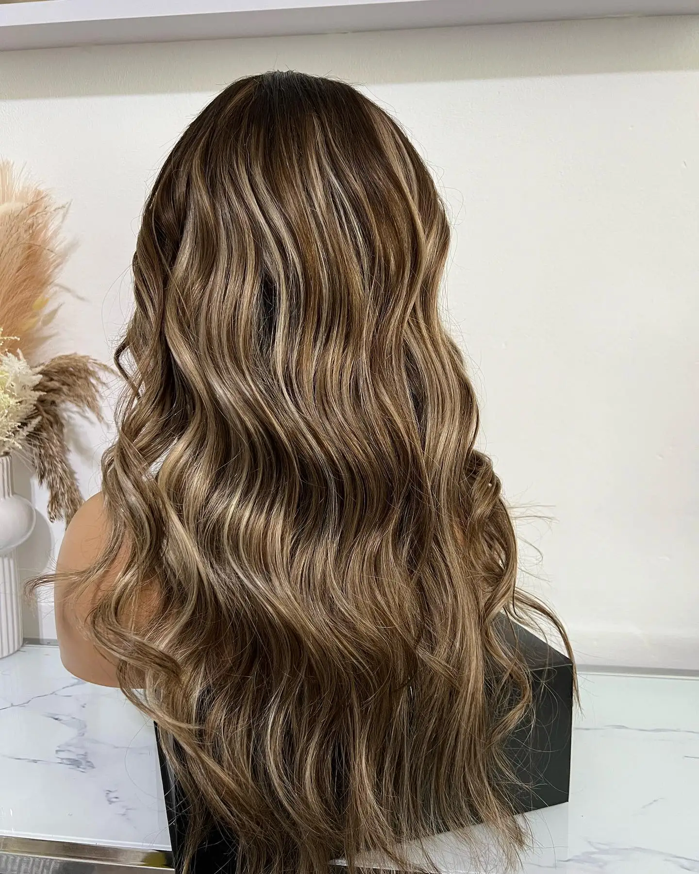 أومبير شقراء براون الباروكات قبل قطعها شعري الاصطناعية الدانتيل الجبهة الباروكات طويلة الطبقات الجسم موجة شعر مستعار غلويليس ارتداء للذهاب العصرية D #3