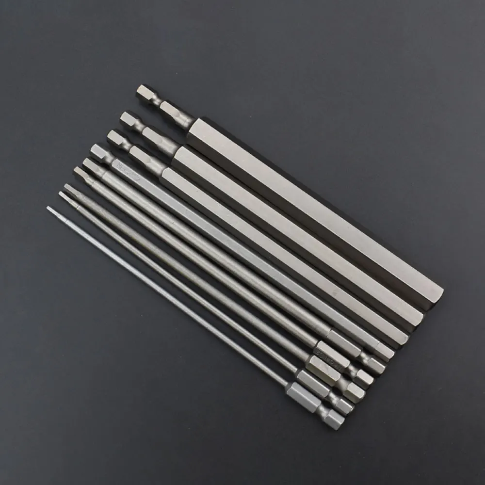 Imagem -03 - Binoax 10 Peças Hex Cabeça Allen Chave Broca Bits Conjunto 50 100 150 mm Métrica Chave de Fenda Bits Ponta Magnética Hex Chave Soquete Bit