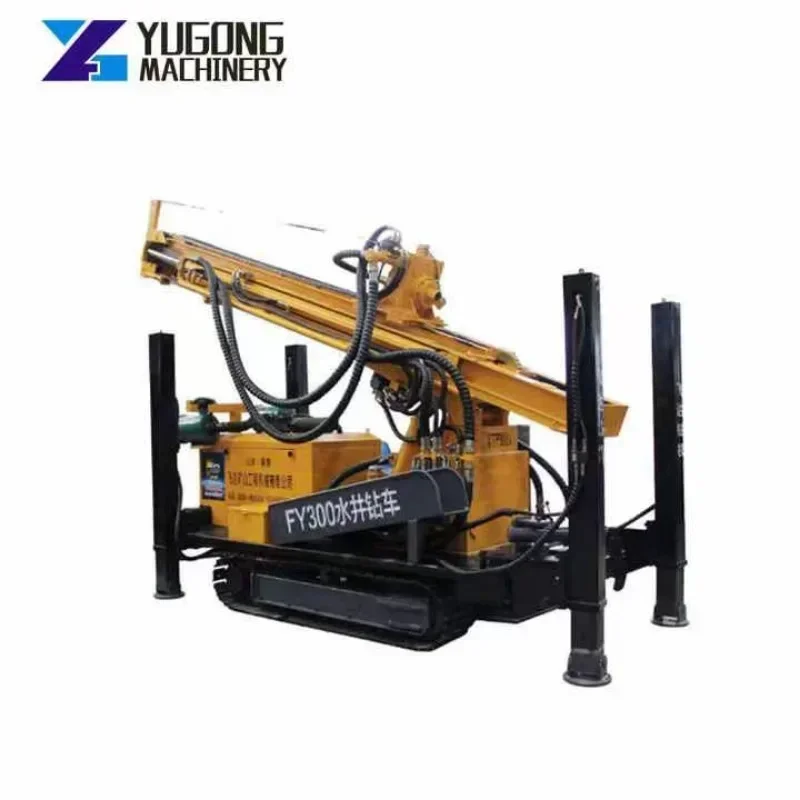 300m Water Drilling Rigs Depth Pneumatic Crawler Drilling Rig for Water Well Drilling Rig Machine Driven Diesel Engine for Sale