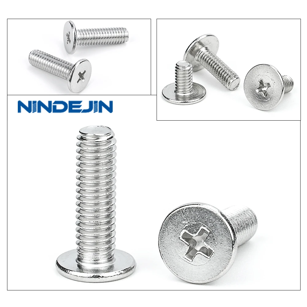 20-50 unidades/pacote cruz ultra fina cabeça plana pequeno parafuso de computador aço niquelado m1.2 m1.6 m2 m2.5 m3 m4 m5 m6 parafuso do portátil