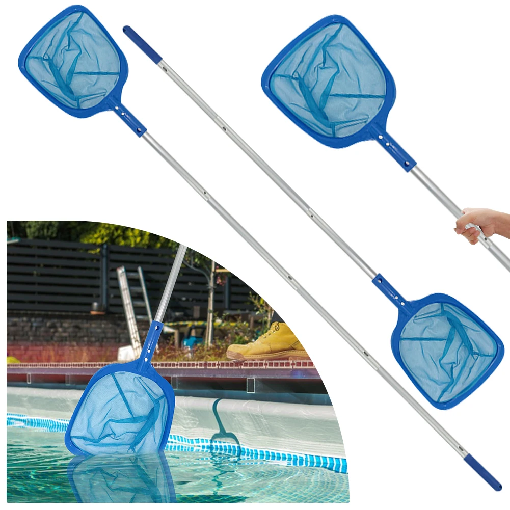 Pool Skimmer Net Set Pool Cleaning Landing Net with Telescopic Rod Pond Net Lightweight Multifunction for Spa Hot Tub Fountain