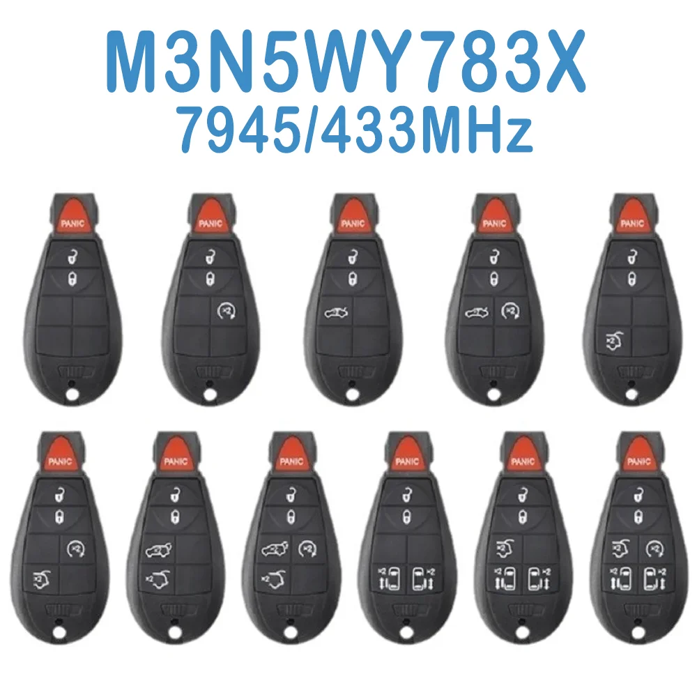 

M3N5WY783X Auto Smart Remote 2/3/4/5/6B IYZ-C01C 433MHz PCF7945 Chip Replace Keyless-Go Car Key For Jeep Dodge Caravan Chrysler