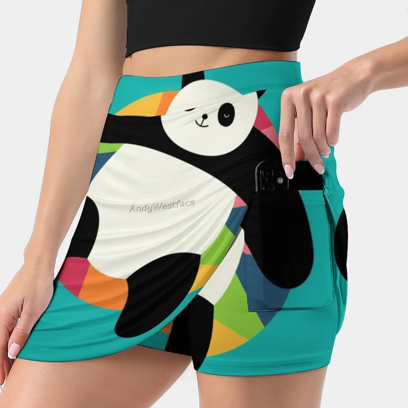 Chillin Women'S Fashion Sporting Skirt With Pockets Tennis Golf Running Skirts Panda Chill Summer Relax Cool Swimming Ring