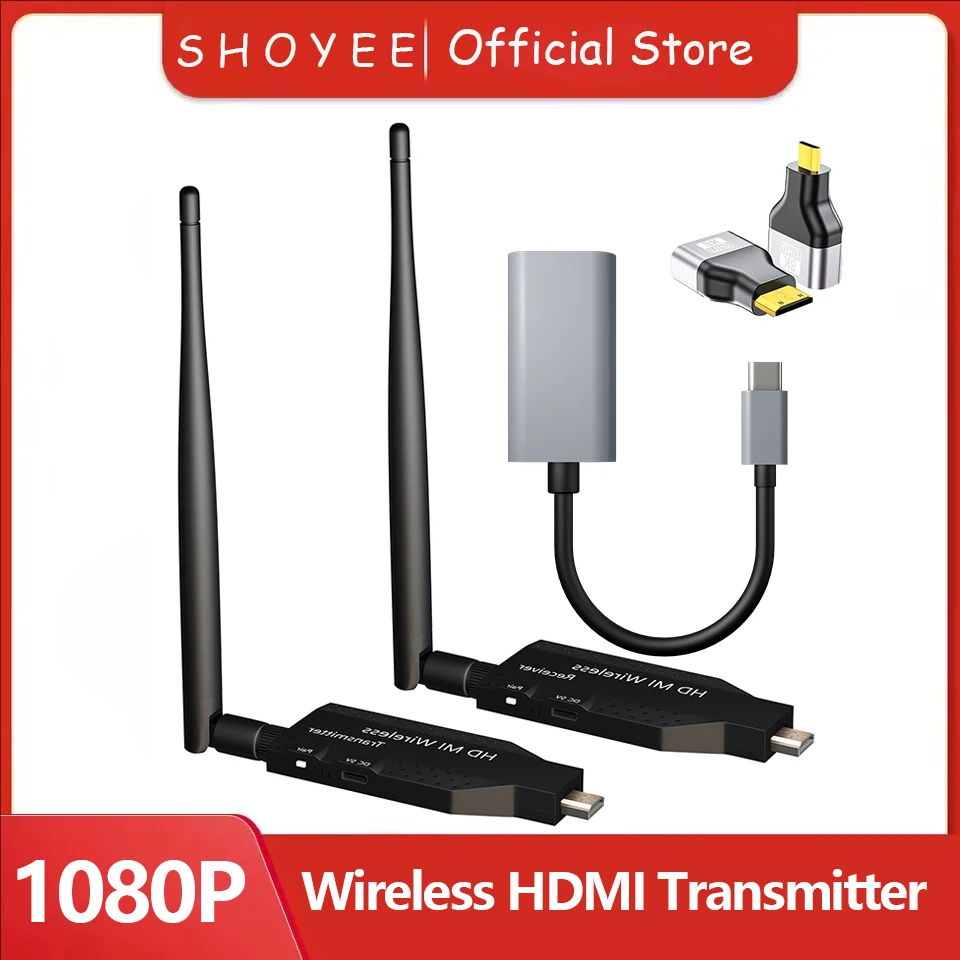 

Беспроводной передатчик и приемник HDMI, вход декодирования 4K, выход 1080P при 60 Гц, сверхнизкая задержка Plug & Play для игр, домашний кинотеатр