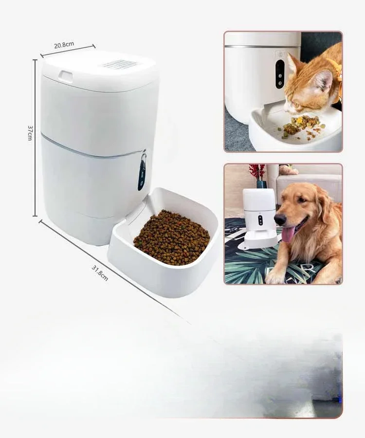 newest factory automatic cat food dispenser dog smart pet feeder wifi with camera smart function