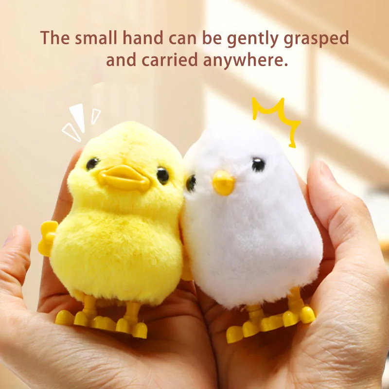 

2pcs wind-up jumping chicken and duck toys, simulated plush chicken and duck walking simulation, Halloween and Christmas gifts